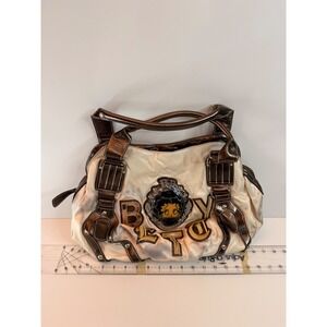 Betty Boop Cream & Brown Satchel Handbag Faux Leather Vintage Style Purse